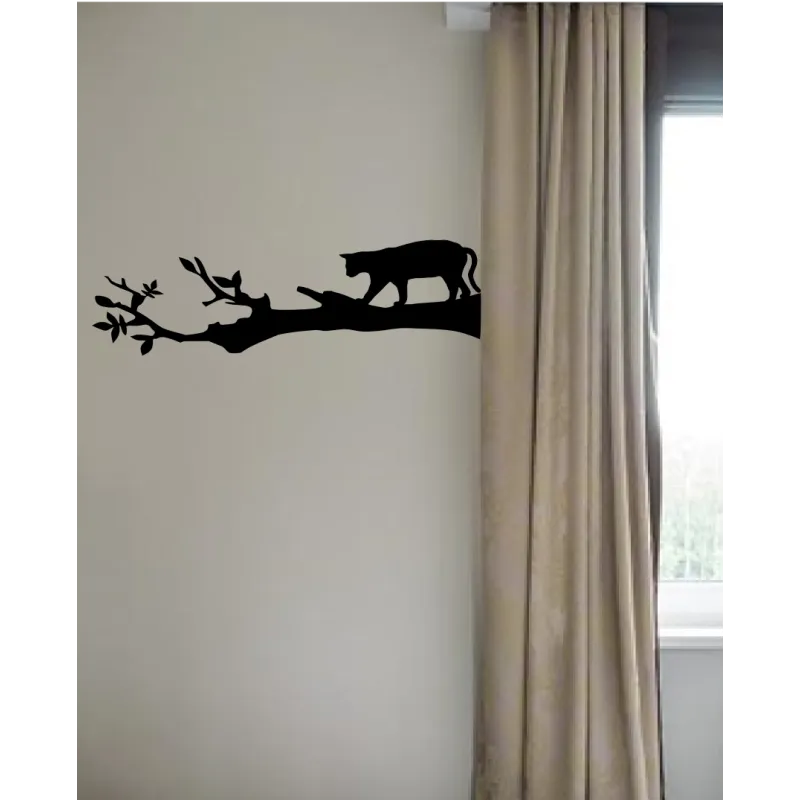 naklejka KOT NA GAŁĘZI 28x95cm - 60 kolorów