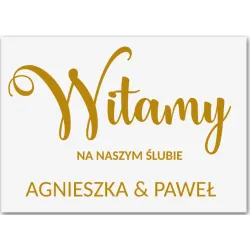 tablica powitalna ślub wesel Witamy Imiona 70x50cm
