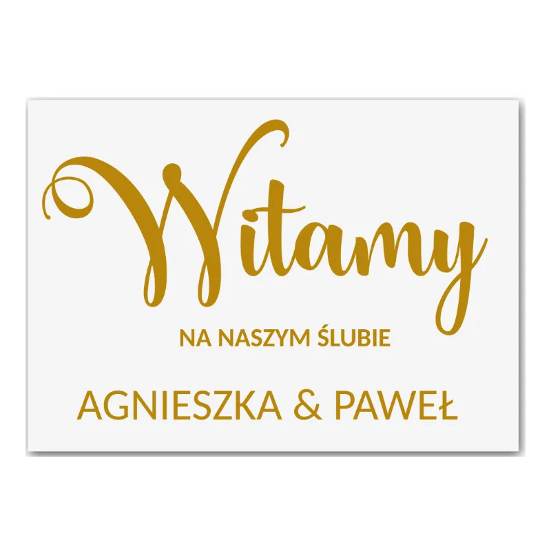 tablica powitalna ślub wesel Witamy Imiona 70x50cm