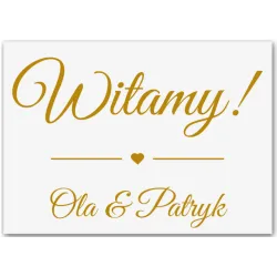 tablica powitalna ślub wesele rocznica Imię 70x50