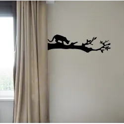 naklejka KOT NA GAŁĘZI wzór 2 - 28x95cm - 60 kolorów