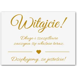 tablica powitalna wesele Witajcie Dziękujemy 70x50