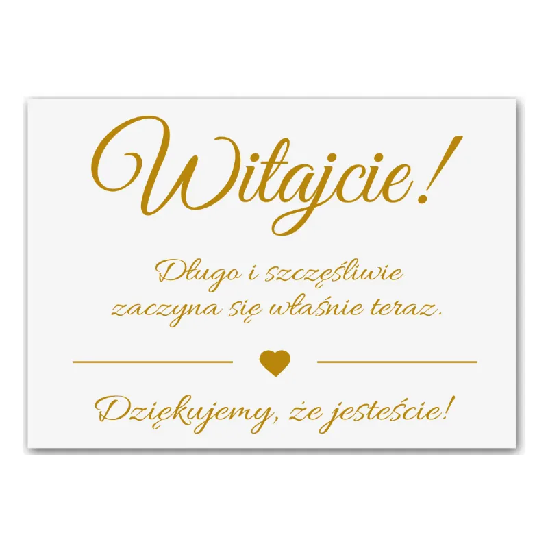 tablica powitalna wesele Witajcie Dziękujemy 70x50
