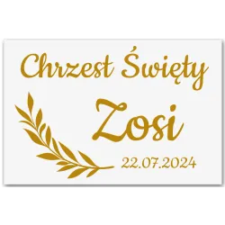 tablica powitalna Chrzest Święty komuni imię 60x40