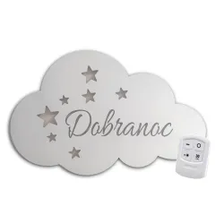 Lampka nocna led z imieniem imię chmurka gwiazdy