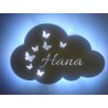 Lampka nocna LED CHMURKA z imieniem imię dziecka zas. sieciowe 230V