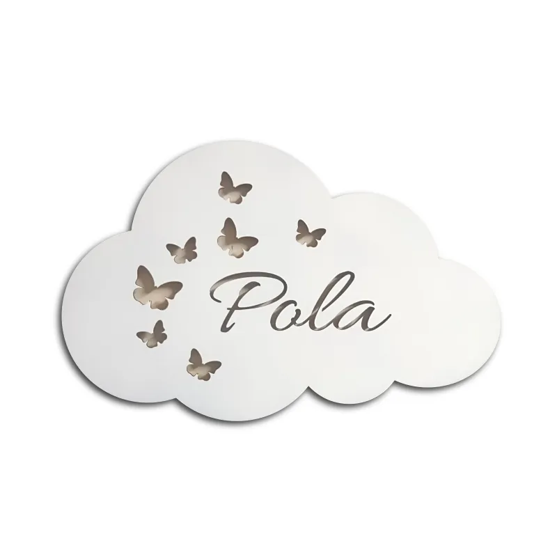 Lampka nocna LED CHMURKA z imieniem imię dziecka zas. sieciowe 230V