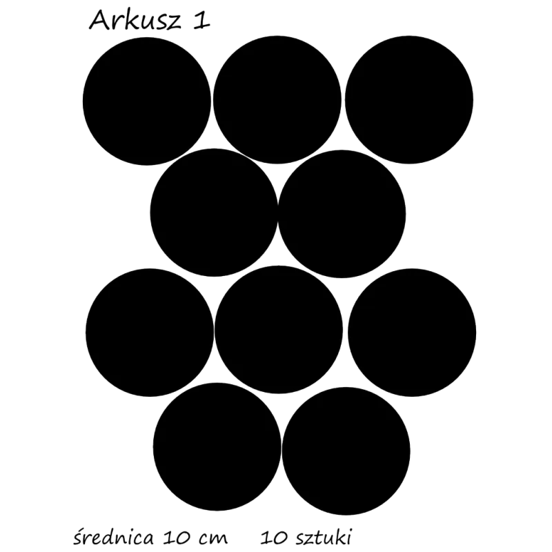 naklejki GROCHY KROPKI średnica 10, 6 i 3 cm - zestaw 105 szt
