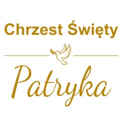 naklejka napis Chrzest Święty imię na tablicę lustro ściankę balonową 60 cm