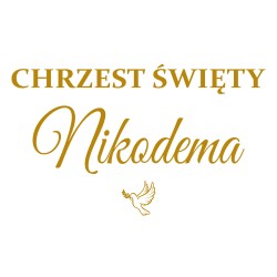 naklejka napis Chrzest Święty imię na tablicę lustro ściankę balonową 75 cm