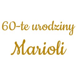 naklejka napis urodziny i imię na tablicę lustro ścianka balonowa 50x24