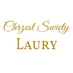 naklejka napis Chrzest Święty imię na tablicę lustro ściankę balonową 60 cm