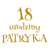 naklejka napis urodziny i imię na tablicę lustro ścianka balonową 60x45