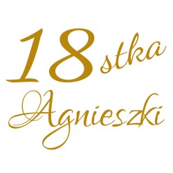 naklejka napis urodziny i imię na tablicę lustro ścianka balonową 60x45