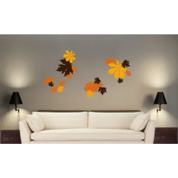 naklejki LIŚCIE zestaw 3-kolorowy, 3 arkusze 28x45