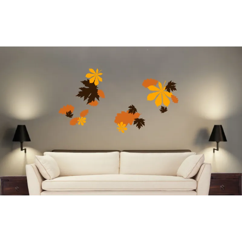 naklejki LIŚCIE zestaw 3-kolorowy, 3 arkusze 28x45