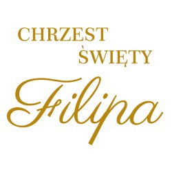 naklejka napis Chrzest Święty imię na tablicę lustro ściankę balonową 60x45