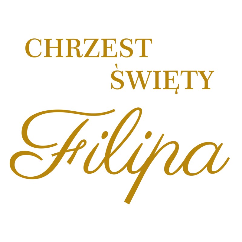 naklejka napis Chrzest Święty imię na tablicę lustro ściankę balonową 60x45