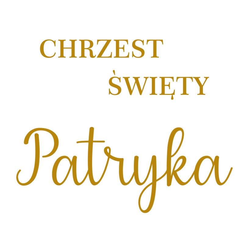 naklejka napis Chrzest Święty imię na tablicę lustro ściankę balonową 50x40