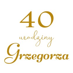 naklejka napis urodziny rocznica na tablicę lustro ściankę balonową 50x40