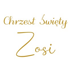 naklejka napis Chrzest Święty imię na tablicę lustro ściankę balonową 60x40