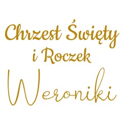 naklejka Chrzest Święty roczek imię na tablicę lustro ściankę balonową 60cm