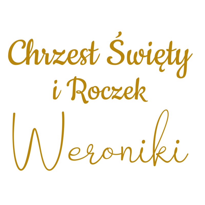 naklejka Chrzest Święty roczek imię na tablicę lustro ściankę balonową 60cm