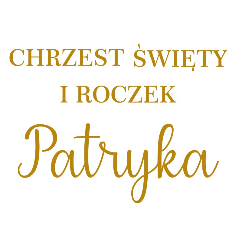 naklejka Chrzest Święty roczek imię na tablicę lustro ściankę balonową 55cm