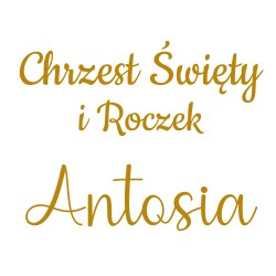 naklejka Chrzest Święty roczek imię na tablicę lustro ściankę balonową 50cm
