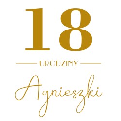 naklejka napis urodziny rocznica na tablicę lustro ściankę balonową 40x50