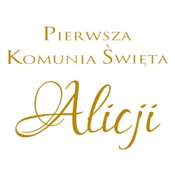 naklejka napis Pierwsza Komunia Święta imię tablicę ściankę balonową 60x45