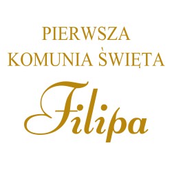 naklejka napis Pierwsza Komunia Święta imię tablicę ściankę balonową 60x45