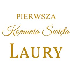 naklejka napis Pierwsza Komunia Święta imię tablicę ściankę balonową 60x40