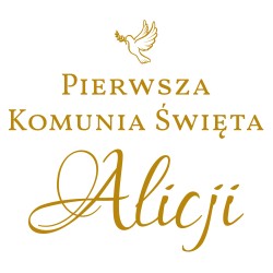 naklejka napis Pierwsza Komunia Święta imię tablicę ściankę balonową 45x41