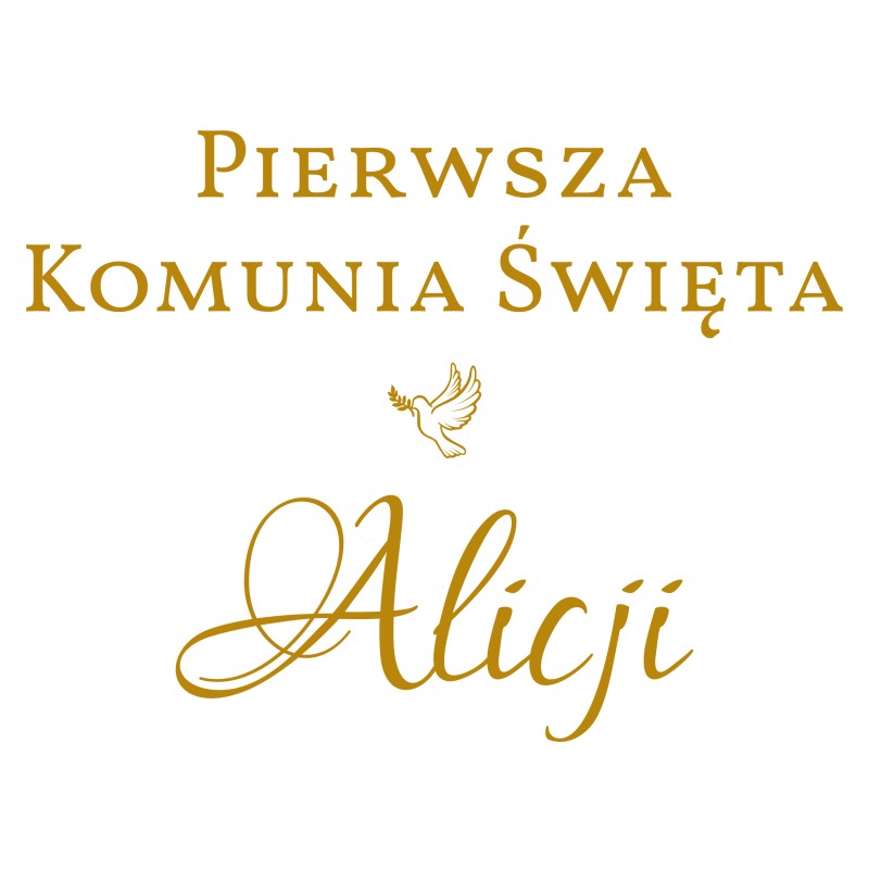 naklejka napis Pierwsza Komunia Święta imię tablicę ściankę balonową 60x45