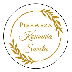 naklejka napis Pierwsza Komunia Święta imię tablicę ściankę balonową 42x42