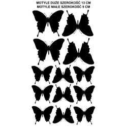 naklejki MOTYLE zestaw 13 szt, 9 i 13 cm
