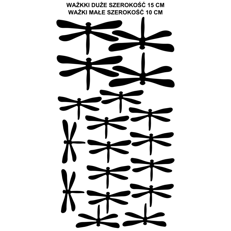 naklejki WAŻKI zestaw 18 szt, wielkość 15 i 10 cm