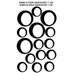 naklejki BĄBELKI GROCHY zestaw 15 szt, średnica 11 i 7 cm