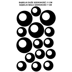 naklejki BĄBELKI GROCHY zestaw 15 szt, 11 i 7 cm