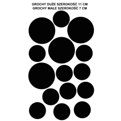 naklejki GROCHY zestaw 15 szt,m średnica 11 i 7 cm