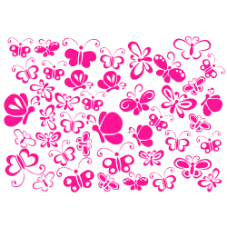 naklejki MOTYLE BAJKOWE zestaw 42 szt, 15 i 10 cm