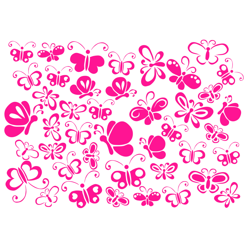 naklejki MOTYLE BAJKOWE zestaw 42 szt, 15 i 10 cm