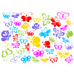 naklejki MOTYLE BAJKOWE zestaw 42 szt, 15 i 10 cm, 6 kolorów