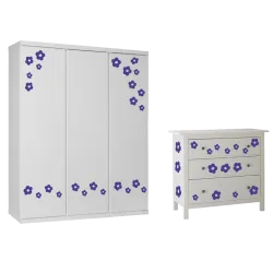 naklejki KWIATY zestaw 42 szt, 6, 5 i 4 cm, 60 kolorów