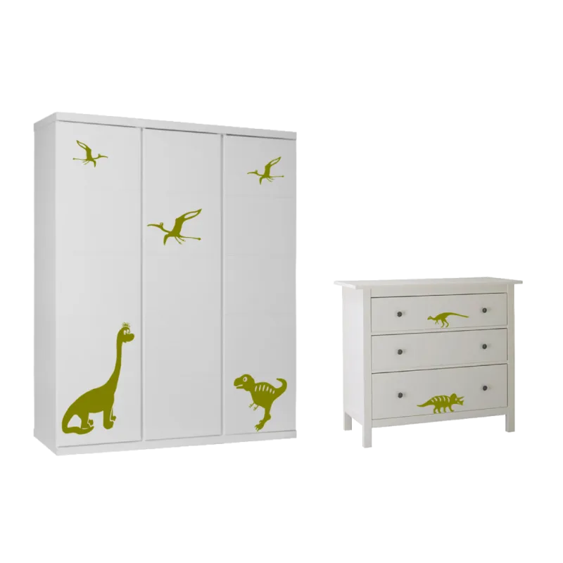 naklejki DINOZAURY zestaw 8 szt, wielkość 10-35 cm, 60 kolorów