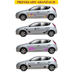 naklejki KWIATY RUMIANKI 18 szt, 2-kolorowe