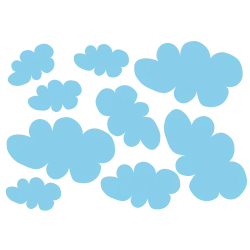 naklejki CHMURY zestaw 9 szt, od 10 do 20 cm