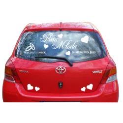 PARA MŁODA + IMIONA + DATA ŚLUBU zestaw naklejek