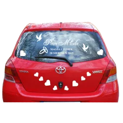 PARA MŁODA + IMIONA + DATA ŚLUBU zestaw naklejek